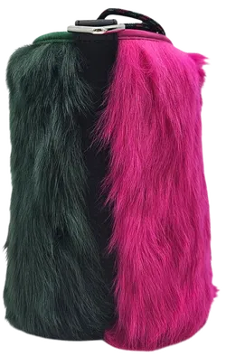 Max V. Koenig Damen plüsch Handtasche, pink/grün - Höhe ca. 25 cm  - Bild 3