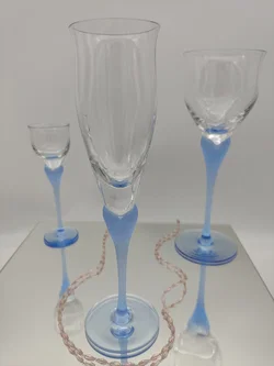 Mikasa Kristall 3er Set Gläser (Wein/Champagner/Likör) | Sea Mist Saphir - Bild 5