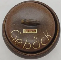 Formano Keramik Ton-Topf mit Deckel in braun mit Aufschrift 