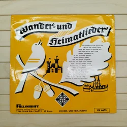 Wander- und Heimatlieder, Vinyl Single 