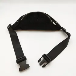 Bauchtasche Schwarz Felloptik mit Strass | Einmaliges Unikat - Bild 4