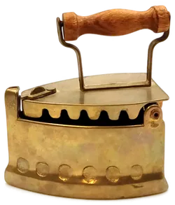 Deko Bügeleisen Antik-Design aus Messing mit Holzgriff - Bild 3