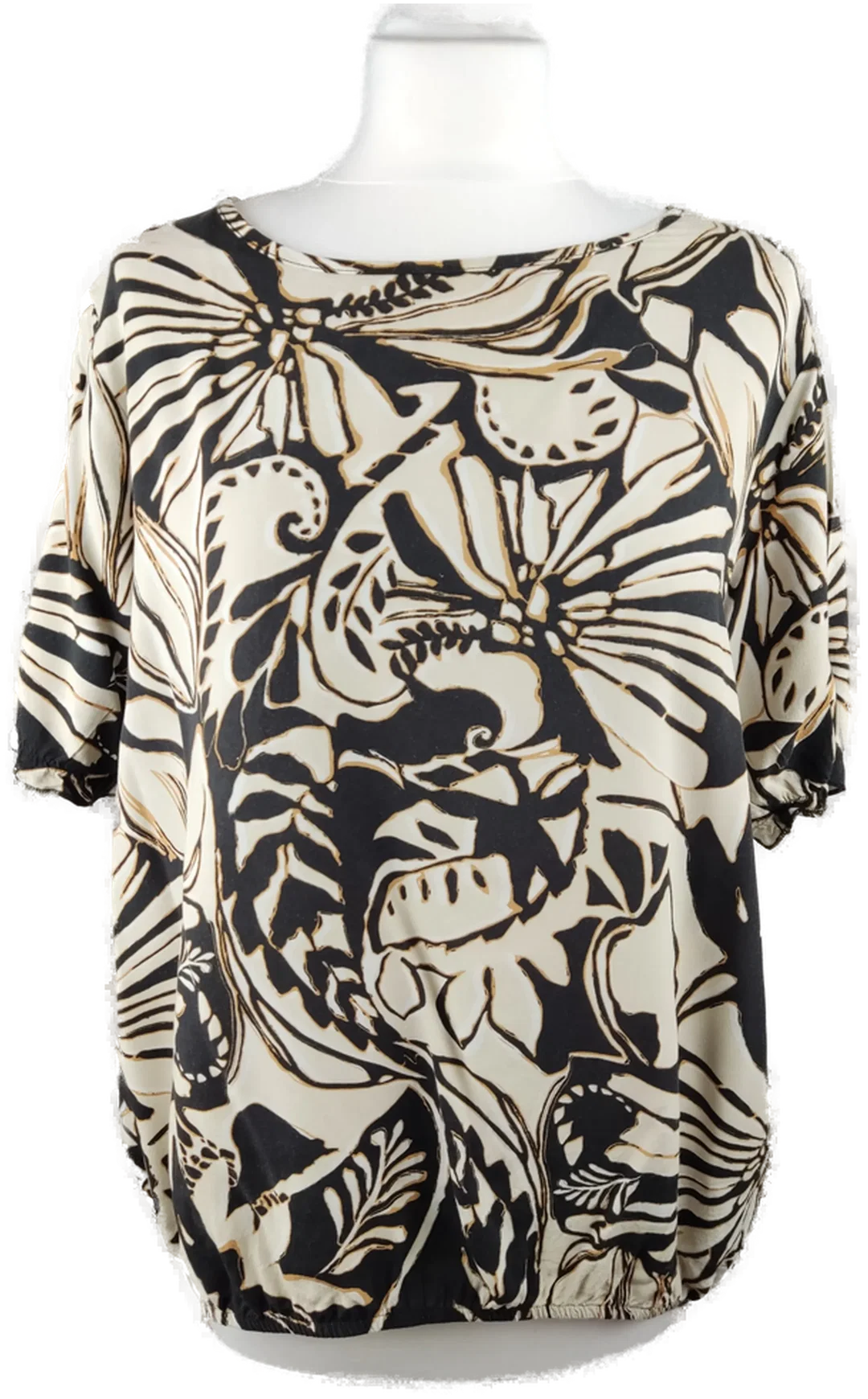 Damenbluse Sonstige Schwarz/Creme XXL | Zeitloser Sommertraum – Bild 1