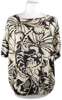 Damenbluse Sonstige Schwarz/Creme XXL | Zeitloser Sommertraum
