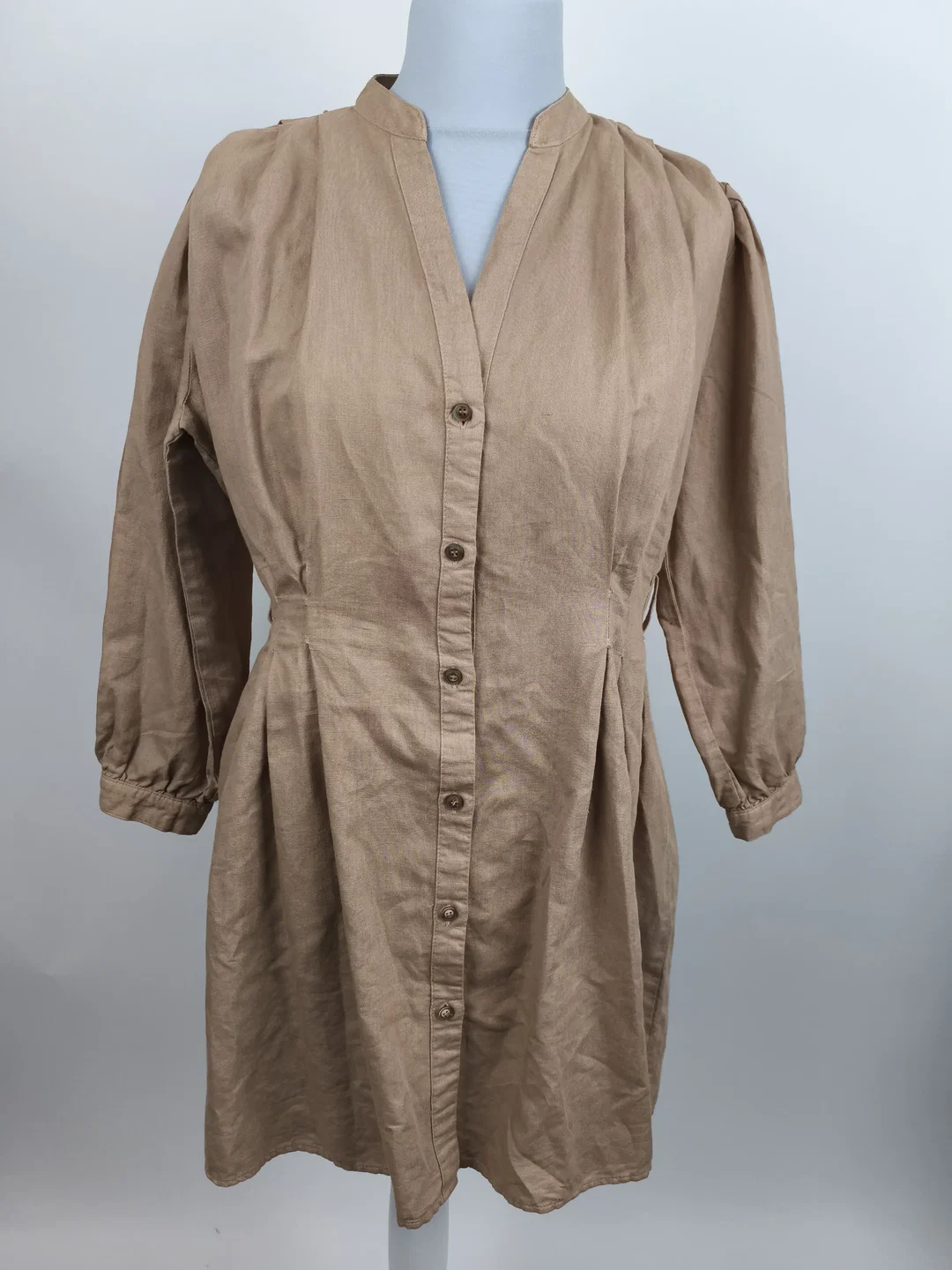 Zara, Hemdblusenkleid, Leinen, Gr. S – Bild 3