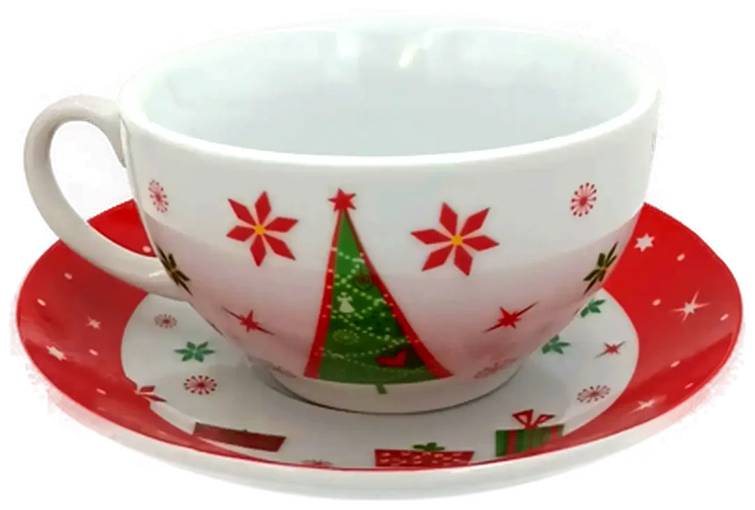 Teekanne & Teetasse mit weihnachtlichem Motiv  – Bild 7