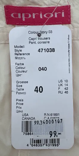Apriori - Damenhose 3/4 - Gr. 40 – Bild 3