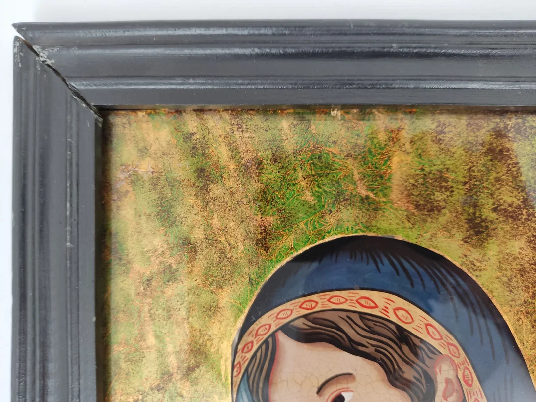 HINTERGLASBILD "Maria", gerahmt – Bild 2