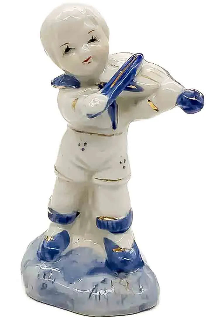 Porzellan/Keramik Figur Junge mit Geige - Bild 4