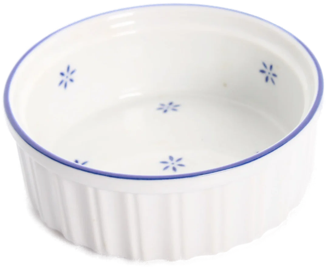 Vintage Servierset aus Keramik mit Korb – 7-teilig, rund – Bild 6