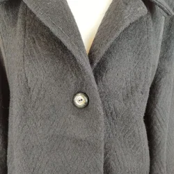 Mohair Mantel schwarz - Gr. 40 / reine Schurwolle - Bild 2