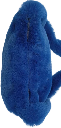 Umhängetasche aus Kunstpelz blau - Bild 5