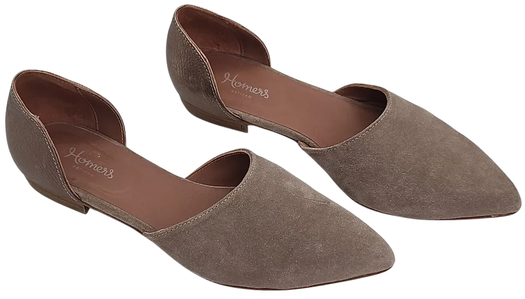 Homers Artisan Damen Veloursleder Schuhe, grau - Gr. 39 - Bild 1