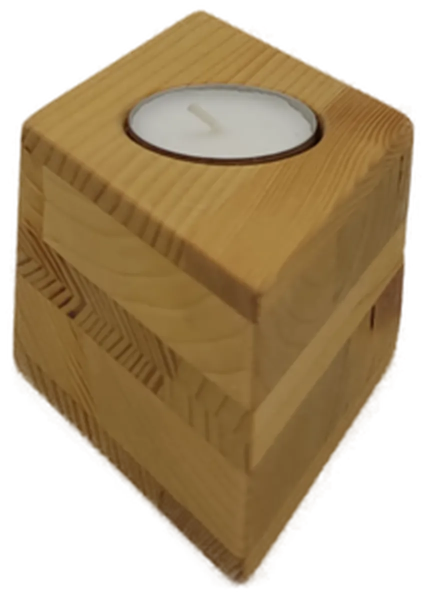 Teeelichthalter Rautenförmig aus Schichtholz - Bild 1