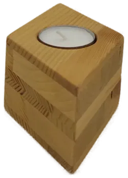 Teeelichthalter Rautenförmig aus Schichtholz - Bild 1