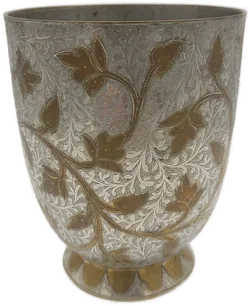 Messingbecher mit floraler Gravur | Indischer Vintage-Schatz - Bild 2
