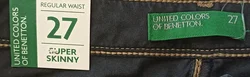 United Colors of Benetton Damen Jeans schwarz Gr. 27 - Bild 3