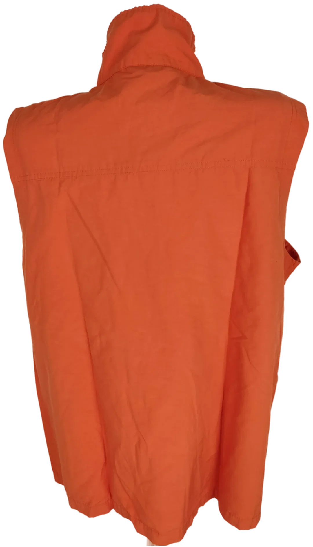 Gilet "encadée", ärmellos mit Stehkragen, orange mit Taschen, Größe 48 – Bild 4
