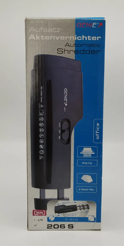 GENIE Aktenvernichter Aufsatz mit Originalverpackung und Kabel – Bild 3