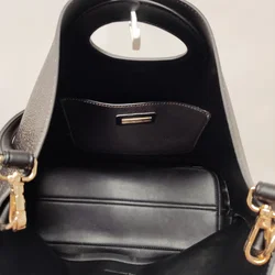 Ital. Edel-Shopper Metallic Silber, Tragegriff und Schulterriemen, kleines Innenfach - Bild 3