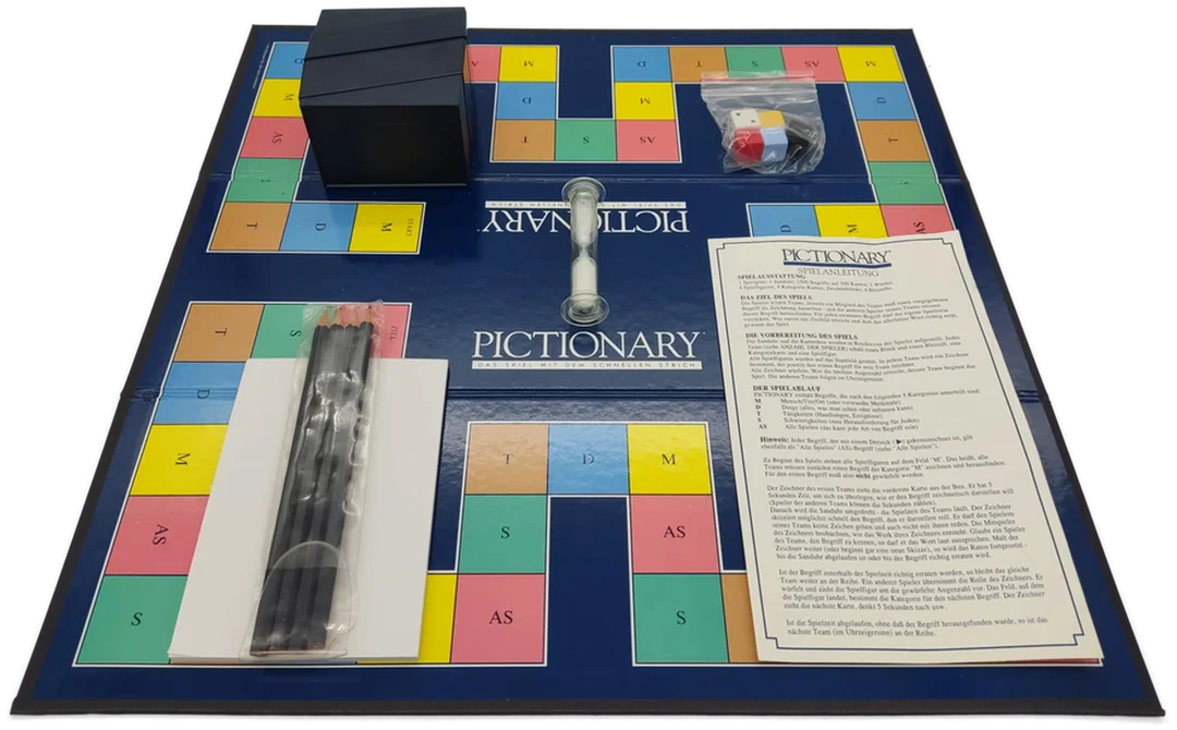 Pictionary - Das Spiel mit dem schnellen Strich - Brettspiel Parker 1993 – Bild 2