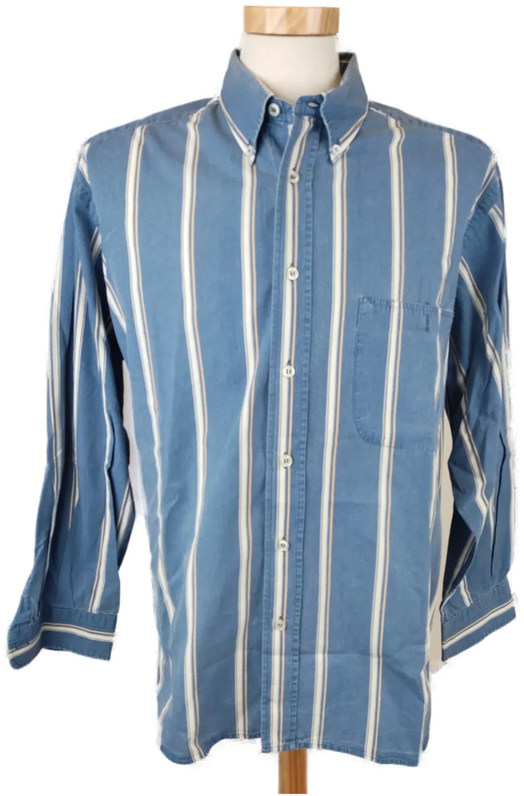 Herrenhemd längsgestreift blau, weiß - Gr. L - Bild 4