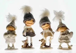 Paben Noel Winterfiguren Set aus Resin, 13–18 cm – nordischer Stil – Vorschau 2