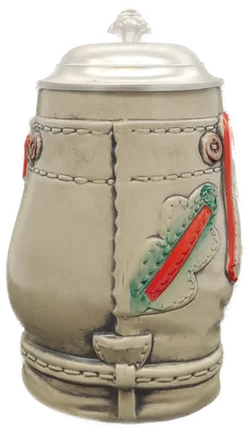 Gerz Bierkrug mit Zinndeckel - 16cm Höhe - Bild 4