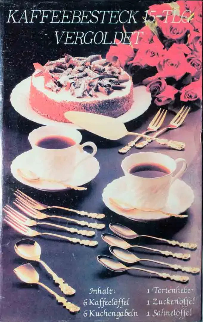 15-teiliges Kaffeebesteck-Set vergoldet - Bild 4