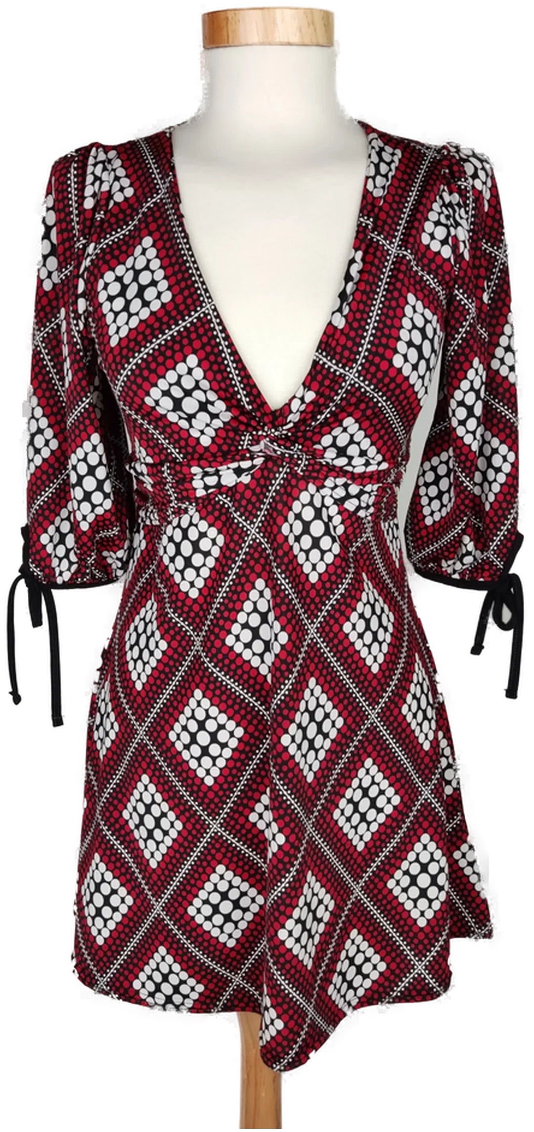 Orsay Damen Longbluse schwarz/weiẞ/rot gemustert - S/36 - Bild 1