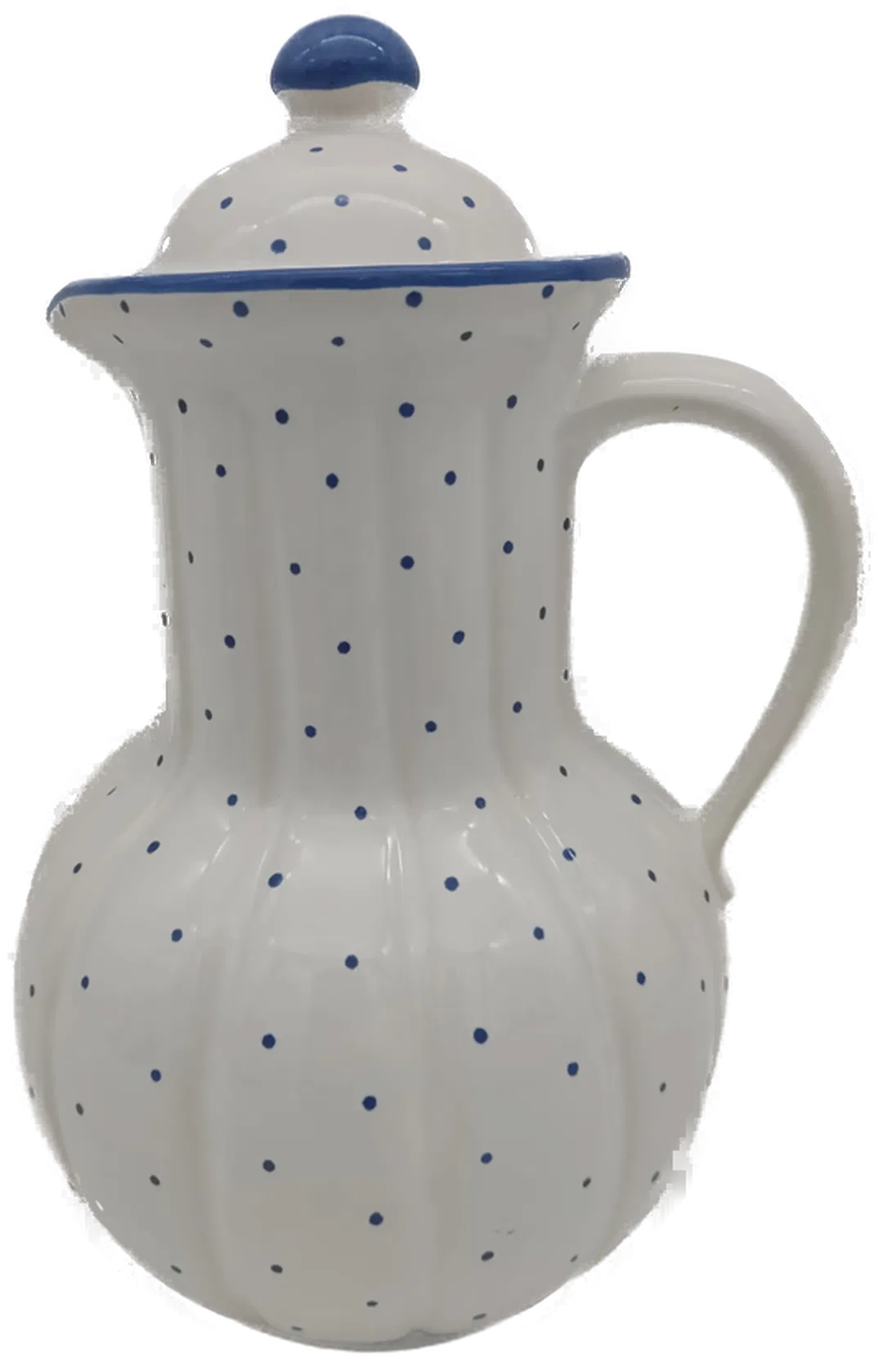 Gmundner Keramik, Kanne barock, blaue Tupfen, Höhe: 22 cm - Bild 4