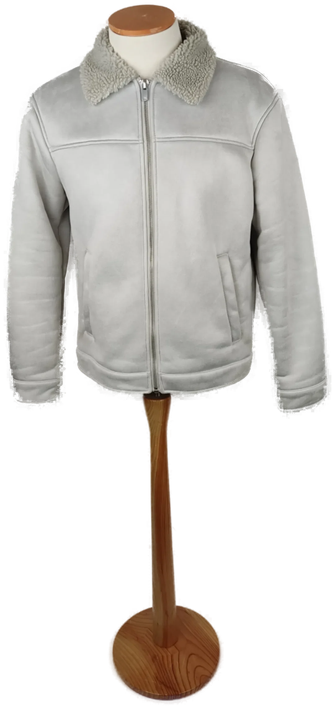 Zara Herrenjacke Grau Wildlederoptik Größe L | Wie Neu - Bild 4