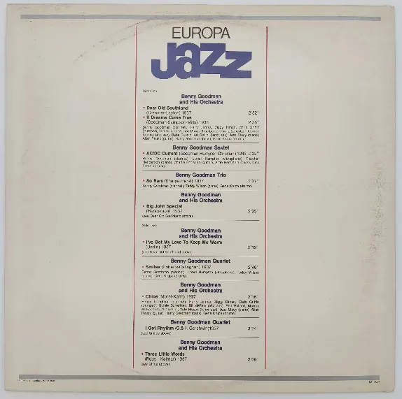 Vinyl LP - Europa Jazz - Goodman, Hampton, Wilson, Krupa, Christian – Bild 2