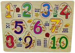 Setzpuzzle Englische Zahlen Holz - Bild 1