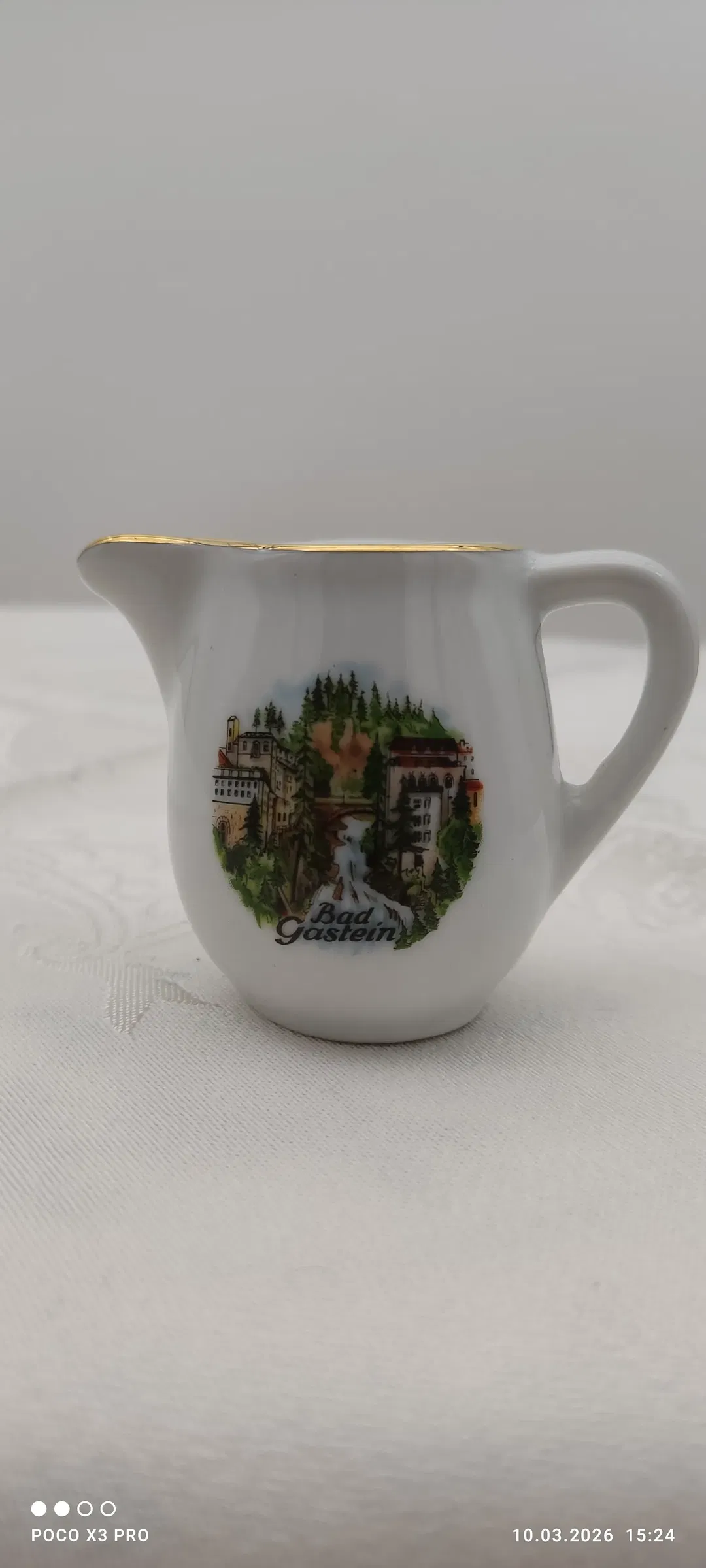 Lilien Porzellan Milchgießer Bad Gastein Goldrand | Einmaliges Unikat - Bild 4