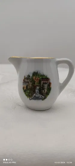 Lilien Porzellan Milchgießer Bad Gastein Goldrand | Einmaliges Unikat - Bild 1