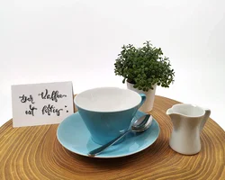 Kaffetasse 2‑tlg. Lilien Porzellan, Daisy, Blau  – Vorschau 2