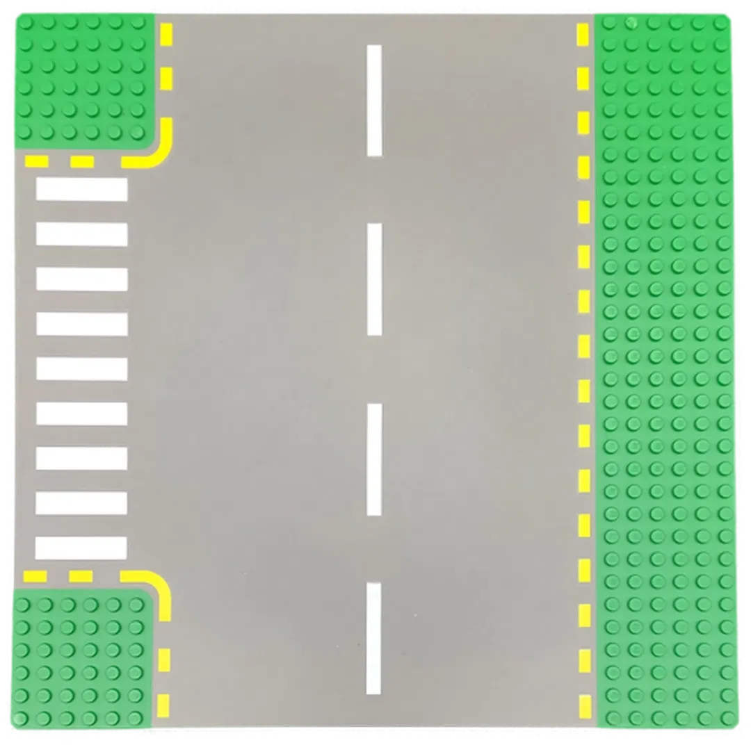 LEGO Grundplatte mit Straße 32 x 32 Noppen grün - Bild 1