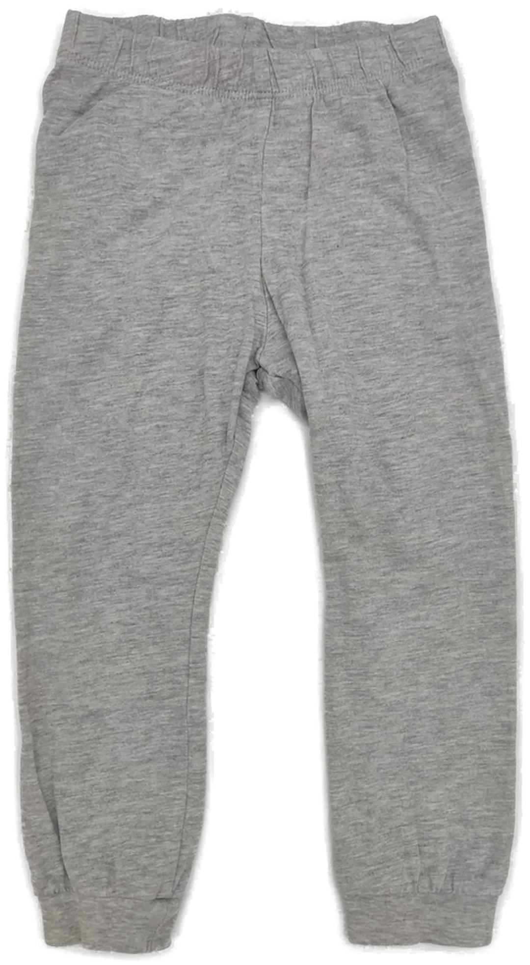 Freizeitanzug 2Tlg., "H&M", langarm mit Rundhalsaussch. und Aufdruck, Hose-lang mit Gummizugb., graumeliert, Größe 92 – Bild 3