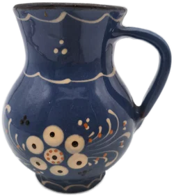 blauer Keramikkrug