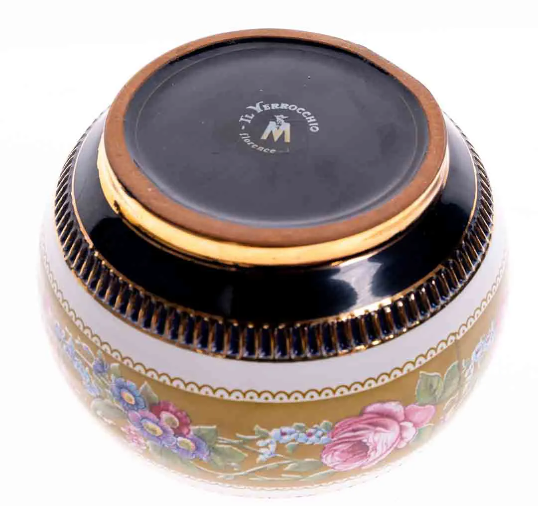 Il Verrocchio Florenz Vintage Aschenbecher mit floralem Muster – Bild 3