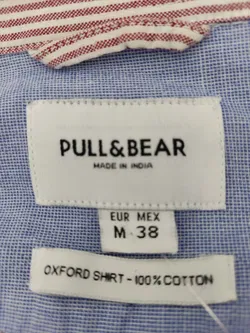 Pull&Bear Herrenhemd rot-weiß gestreift - Gr. M (eng geschnitten) - Bild 4