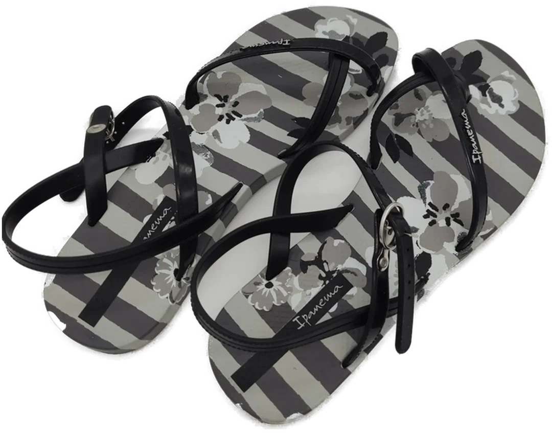 Ipanema Damen Sandalen, schwarz/grau gemustert, Größe 38 - Bild 1