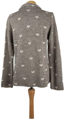 Damen Jacke graubraun mit Herzchen - L/40 - Bild 2