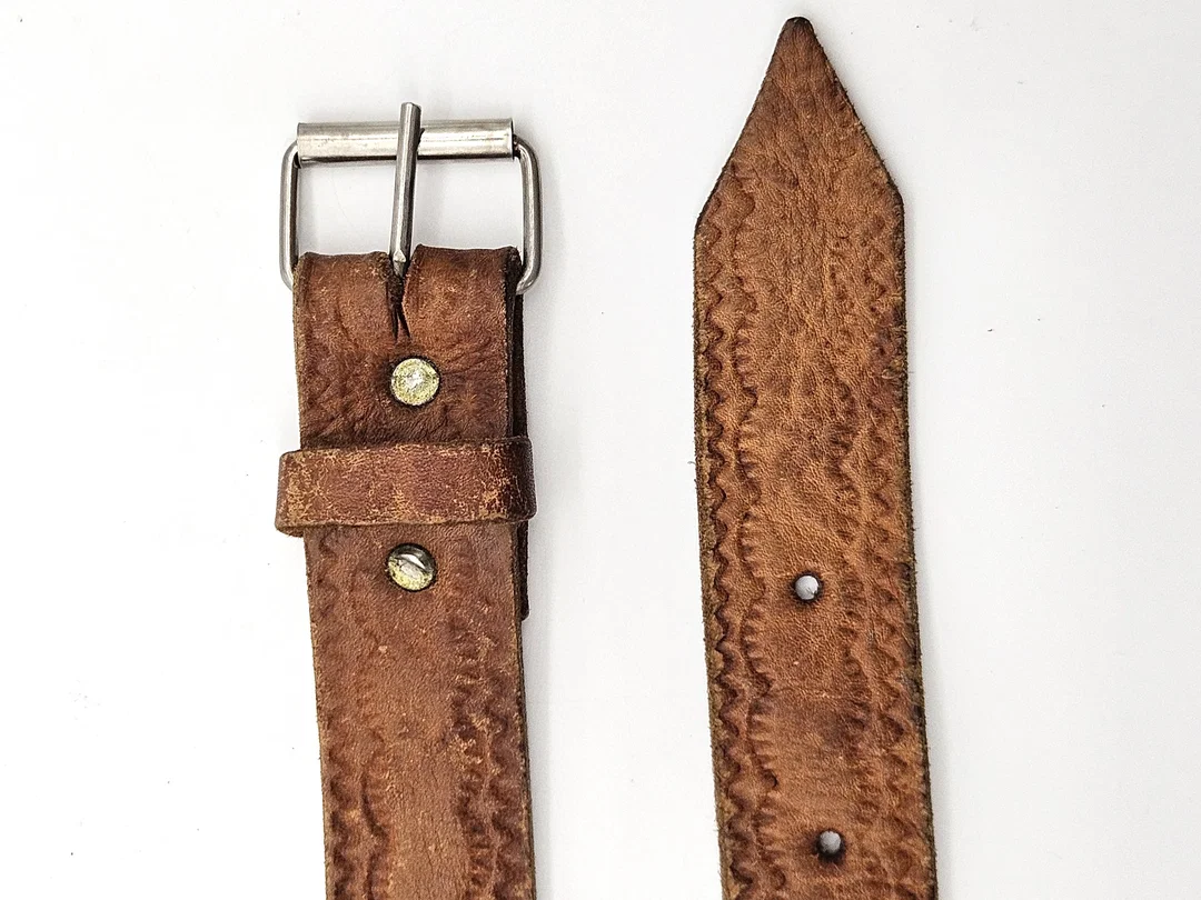 Vintage Ledergürtel -  Länge ca. 120  cm – Bild 5