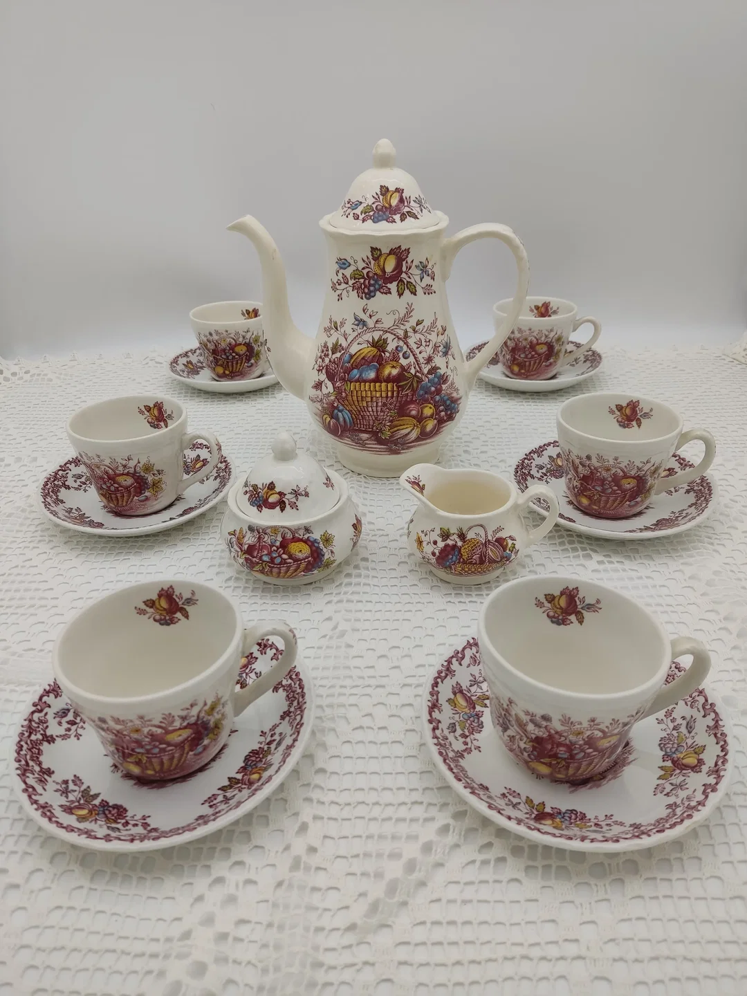 Royal Tudor 'Fruits & Flowers Kaffee- und Teeservice Keramik | Englischer Schatz - Bild 1