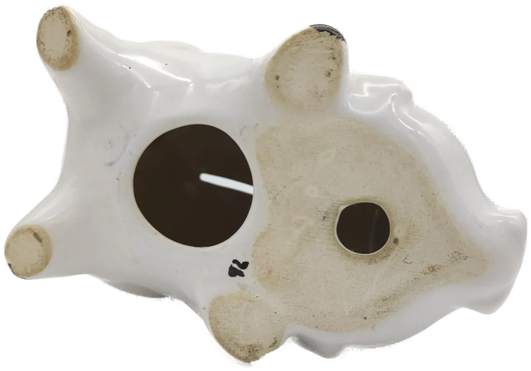 Sparschwein Porzellan, weiß mit Bemahlung, Größe ca. 18 x 12 x 11 cm – Bild 4