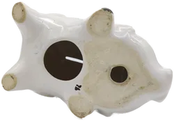 Sparschwein Porzellan, weiß mit Bemahlung, Größe ca. 18 x 12 x 11 cm - Bild 4