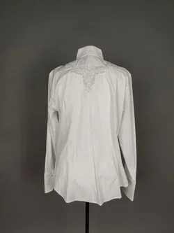 van Laack Damen Bluse weiß bestickt - L / 40 – Vorschau 3