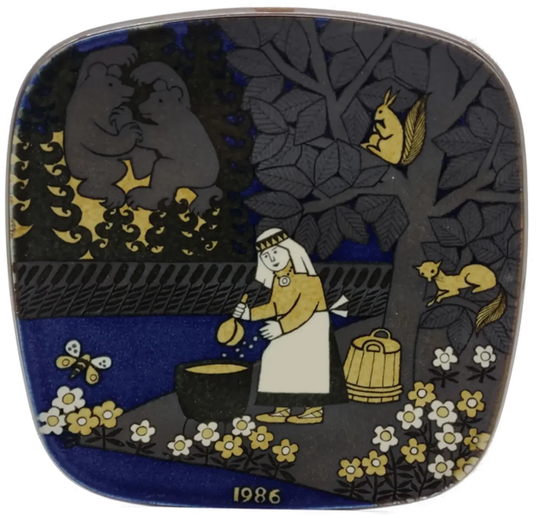 Arabia Kalevala Jahresteller Finnland 1986 Raija Uosikkinen  - Bild 1